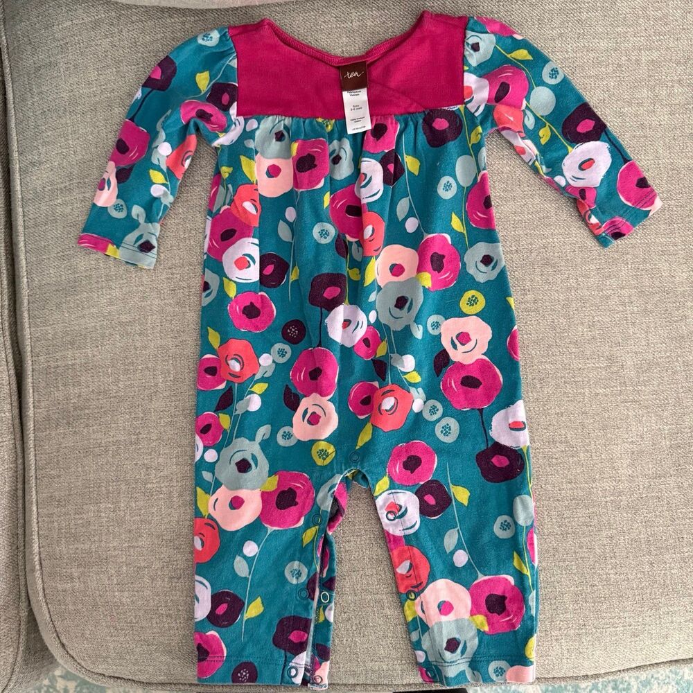 Tea Collection Floral Romper 3-6m